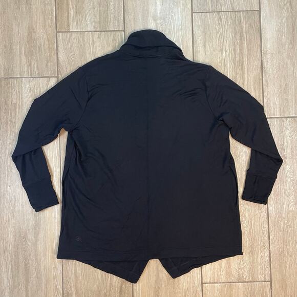 Athleta Black Long Sleeve Open Front Cardigan Wrap Sweater Jacket Women’s M - Picture 2 of 9